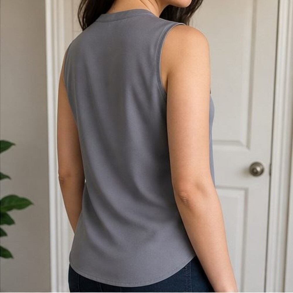 Gray Button Blouse - Picture 3 of 6